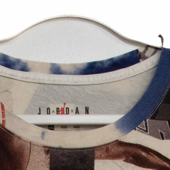 Jordan Air Mens Multicolored Shirt Graphic Print 360 Slam Dunk Short Sleeve 2XL - Picture 6 of 8